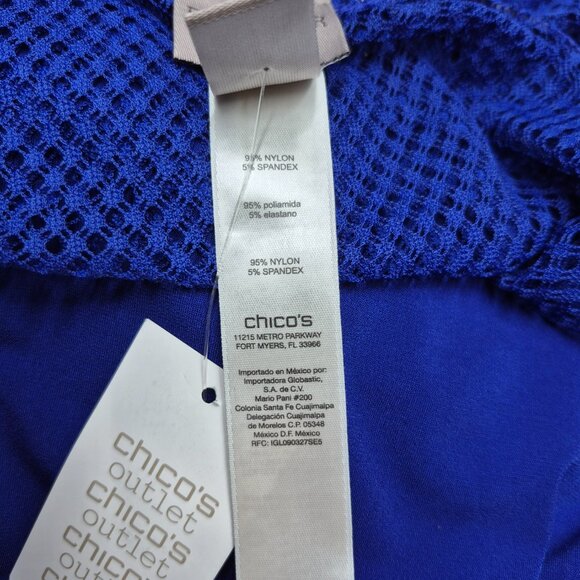 New Chico's Sleeveless Midi Dress Mesh Jacket Royal Blue Women's Size XL - Picture 8 of 15